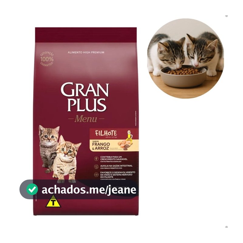 Ração GranPlus Menu Gatos Filhotes Frango e Arroz 3kg