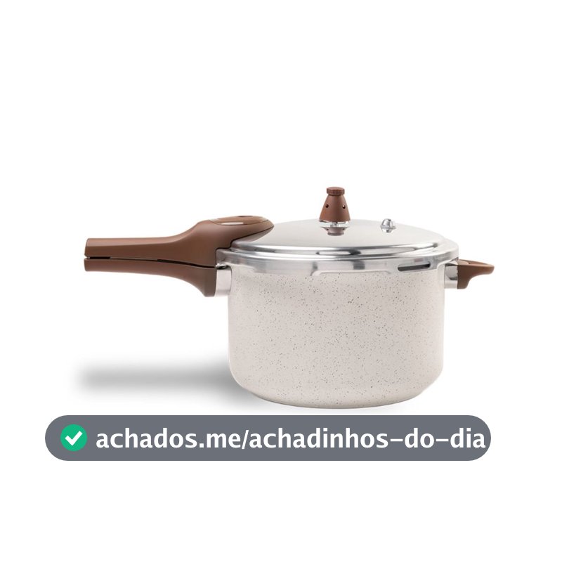 Panela de Pressão 6.8l Brinox Ceramic Life Pressure com Fundo de Indução 24 cm Vanilla