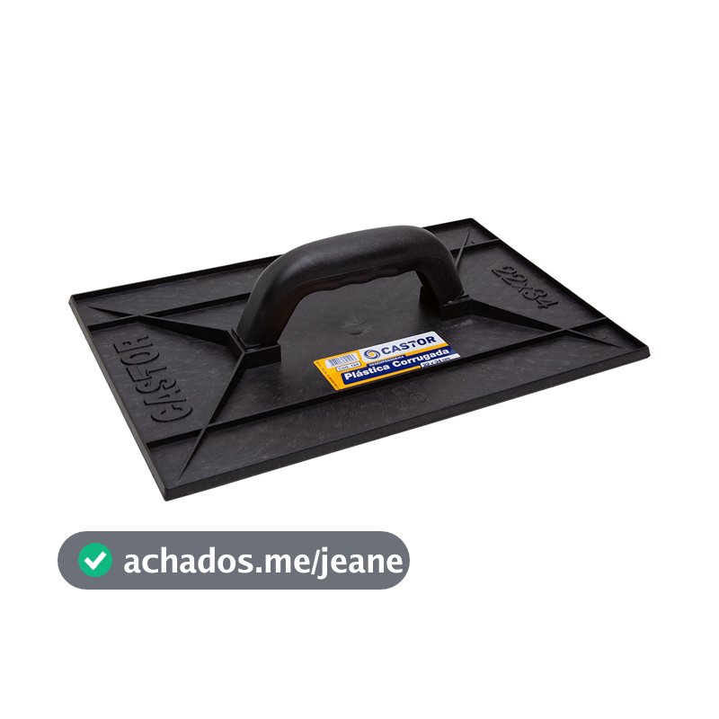 Desempenadeira plástica PVC 22x34cm Corrugada Preta - Castor