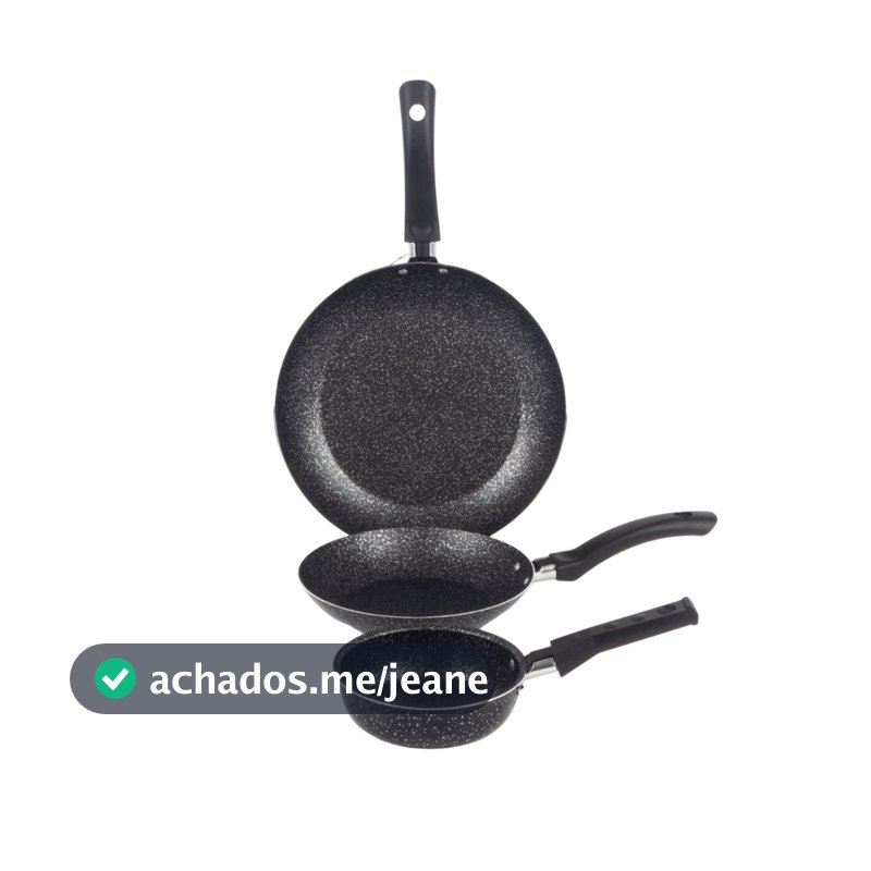 Jogo Frigideiras Francesas 3 Peças 14 16 18Cm Preto Nacional