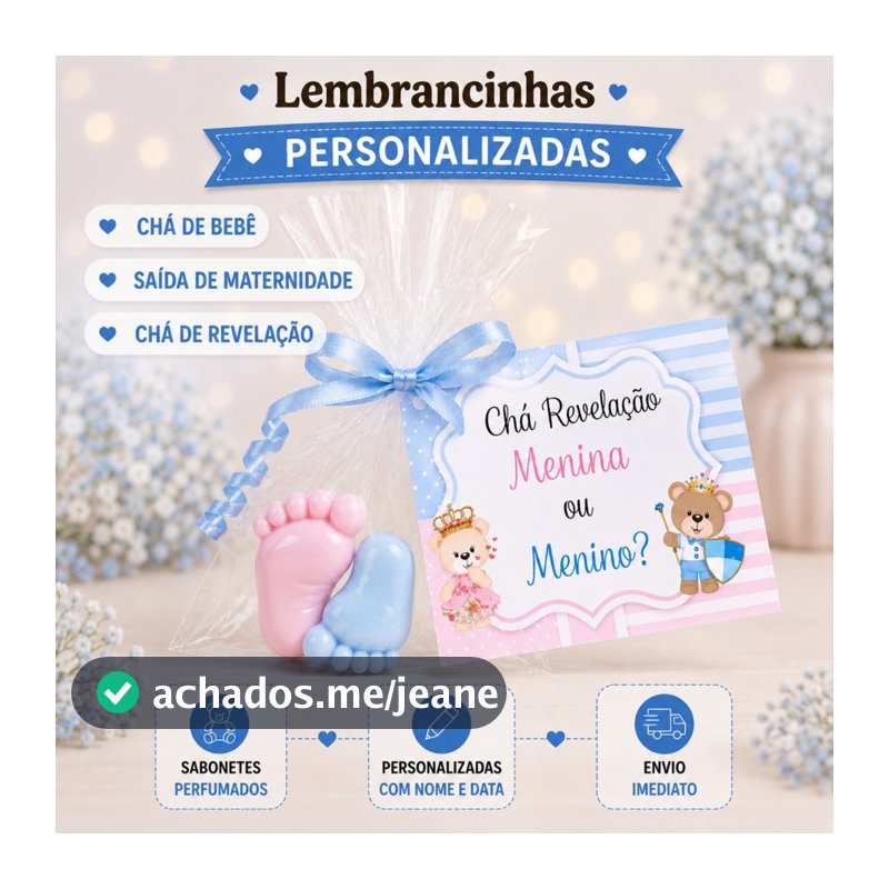 Kit 20 Mini Pezinhos 10 PARES -Lembrancinhas de Saida de Maternidade-Chá de Revelação