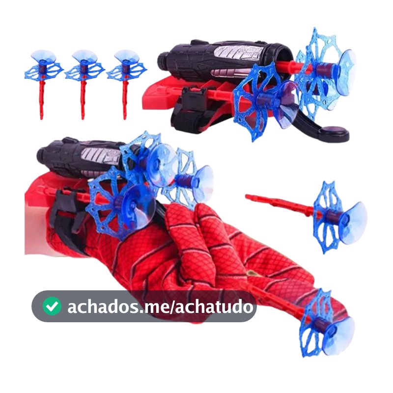 Luva Do Homem Aranha Lança Dardos Infantil Brinquedo Spider Man Herói Lançador Teia Ventosa