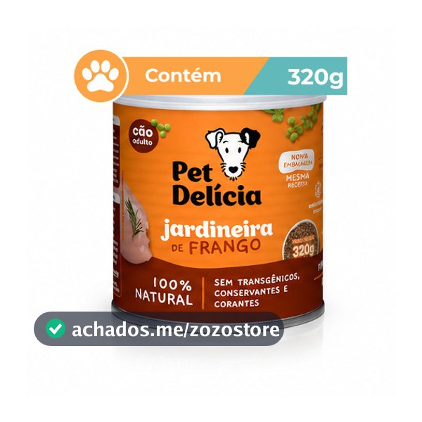 Ração Úmida Pet Delícia Jardineira Frango Cães 320g