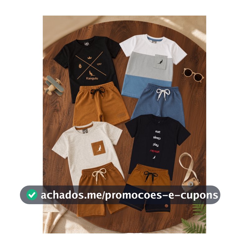 Kit 4 Peças 2 Conjunto Infantil Menino Verão Confortável 2 Camisas 2 Shorts Sortido Roupa Infantil Bebê 1 ao 12