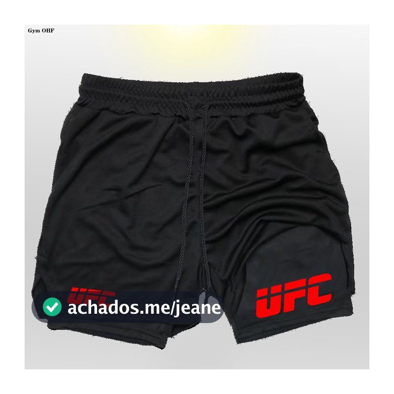 Short Compressão Alta Qualidade Luta Fitness Ufc Logo Minimalista Treino Moda