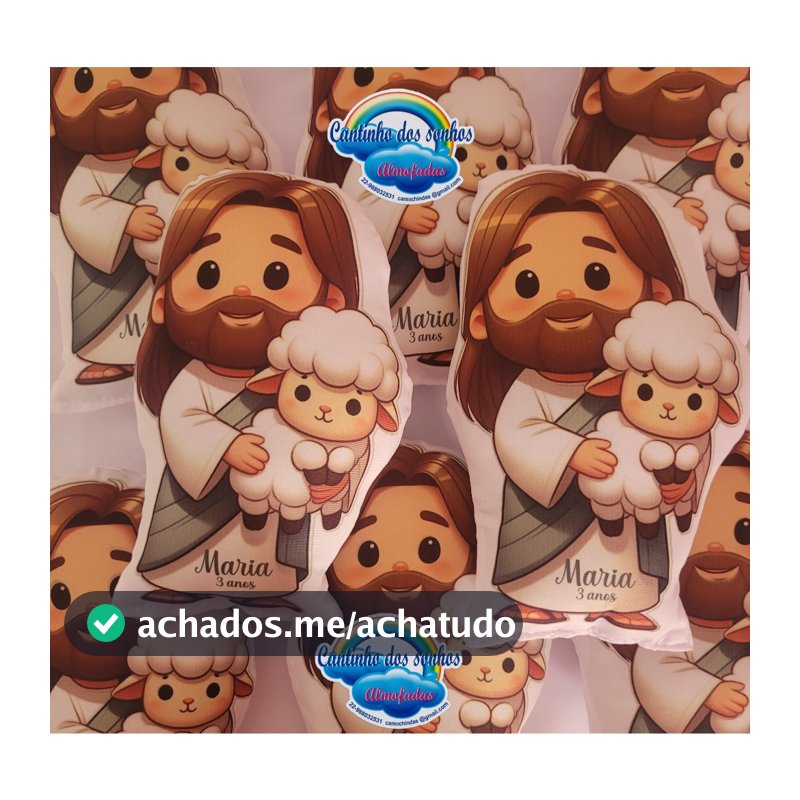Almofadinha Jesus O Bom Pastor 15cm naninha lembrancinha batizado crisma aniversario