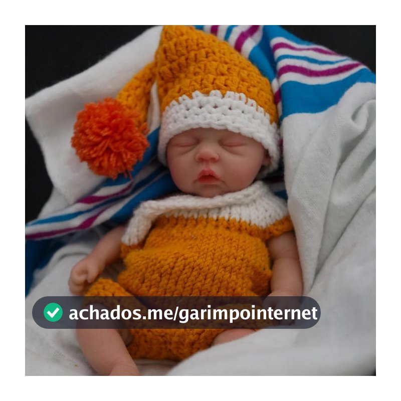 20cm Boneca Bebê Reborn Silicone Solido Olho fechado Pele Suave Feito A Mão Brastoy