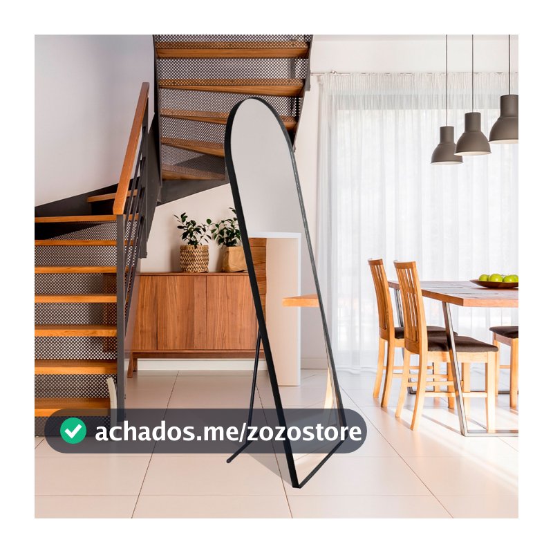 Espelho Corpo Inteiro Vitral 150x50cm C/ Suporte De Chão