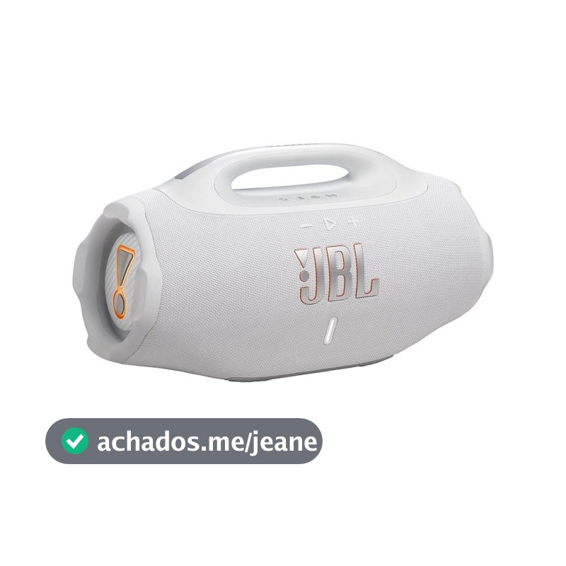 Caixa de Som Bluetooth JBL Boombox 4 210W Branca, IP68 à Prova de respingos d'água, JBLBOOMBOX4WHTBR, HARMAN JBL