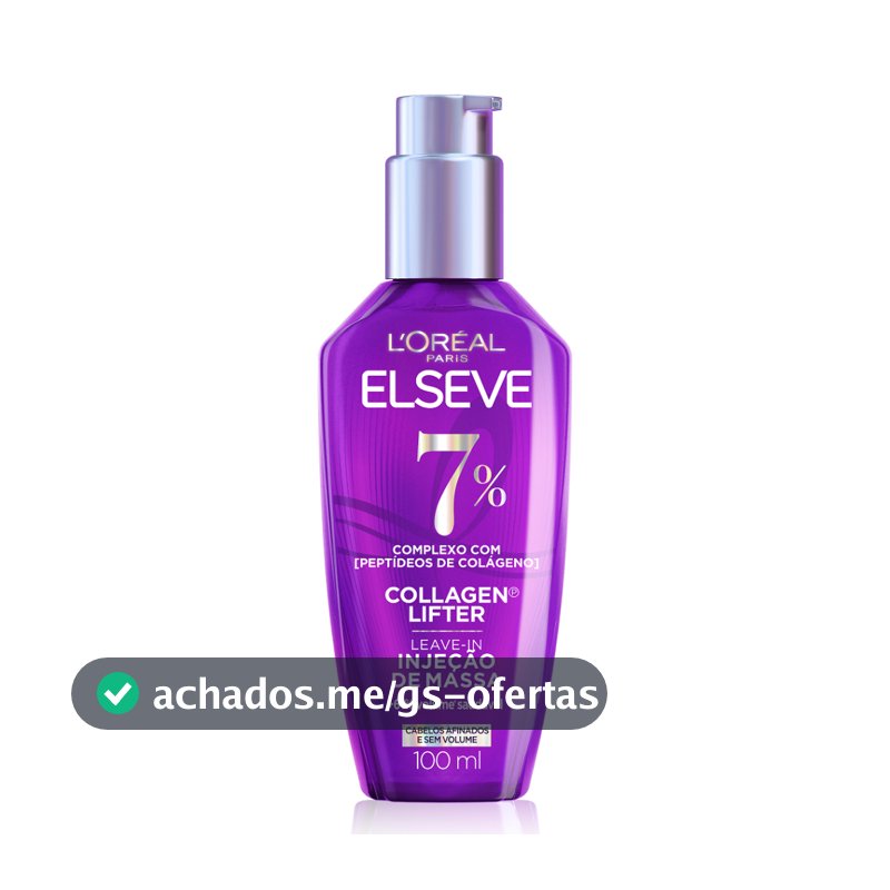Leave-in Sérum Capilar Para Cabelos Finos Injeção de Massa, Aumenta o Volume em 61%, Elseve Collagen Lifter 100ml