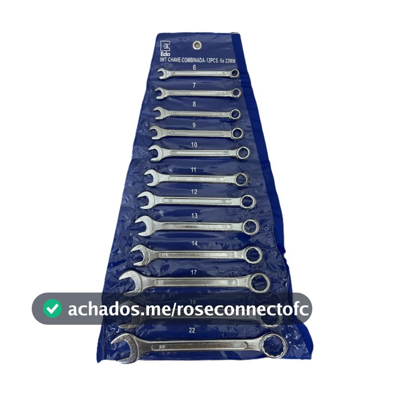 Jogo de Chaves EDA Profissional Fixa e Combinada 5 a 12 Peças 6 a 22mm Aço Carbono