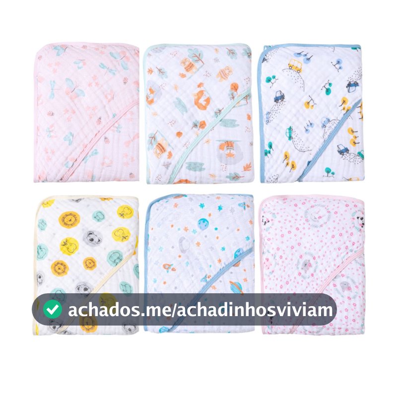 Toalha de Banho Fralda Soft com Capuz para Bebê  OU  Kit com 2, 3 ou 4 Toalhas