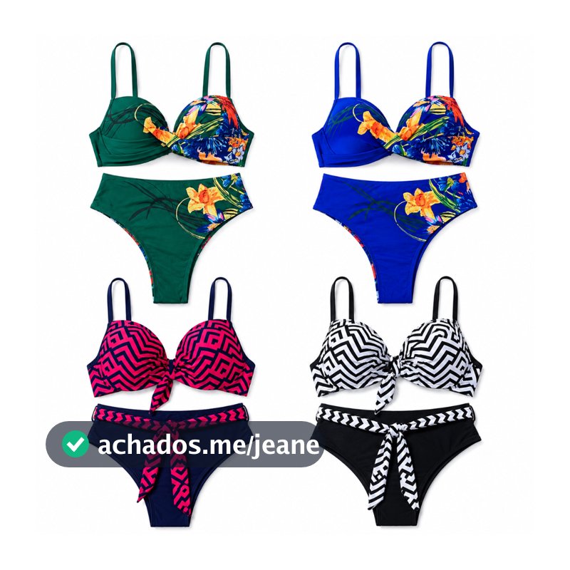 Biquíni Com Bojo Resistente Hot Pants Geometrico Estampa Floral  Semi Plus Cintura Alta 3575-3605