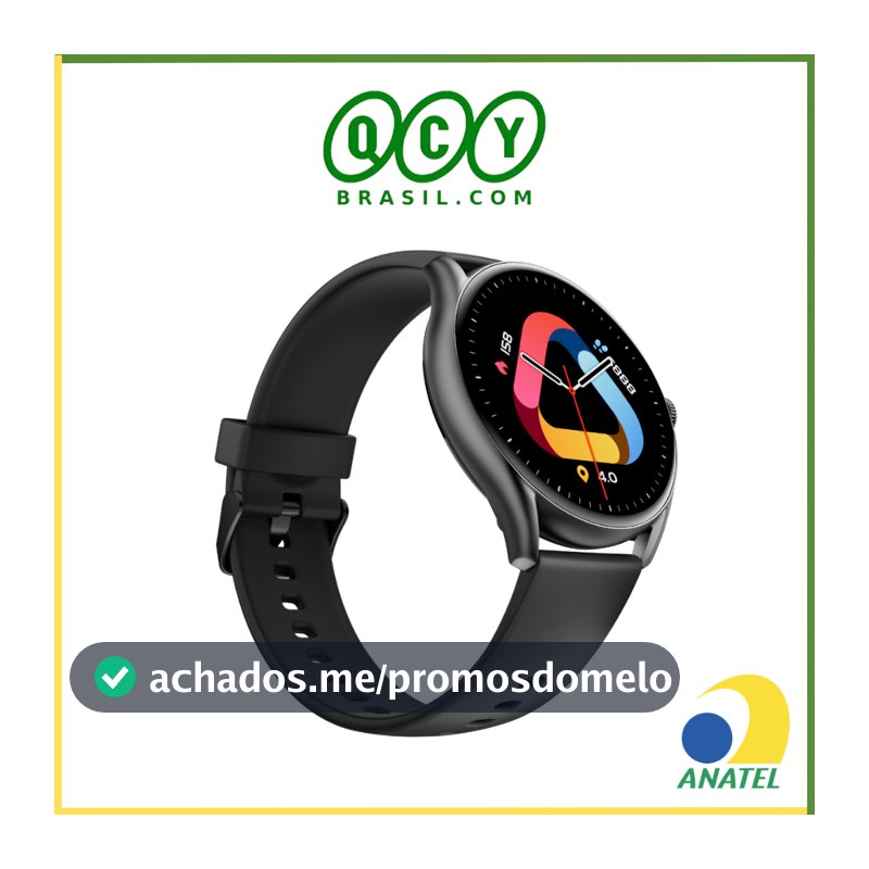 Relogio Smartwatch QCY GT S8 Bluetooth, Para Corrida e Treinos, Certificado IPX8, masculino feminino