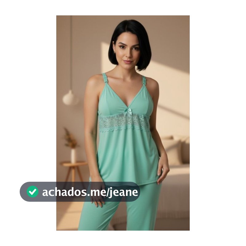 PIJAMA PÓS PARTO DE AMAMENTAÇÃO Renda Blusa com Alça Reforçada com Click Roupa Maternidade Baby Doll