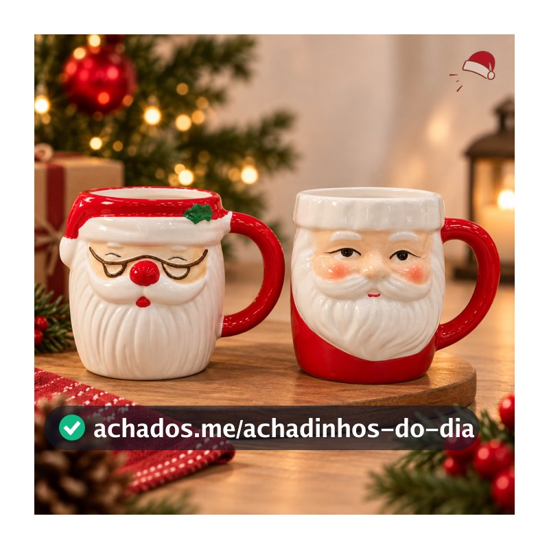 Caneca de Natal porcelana papai noel 330 ml.