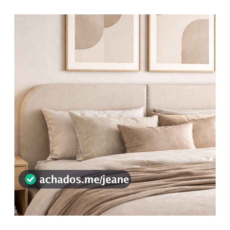 Cabeceira Cama Box Orgânica King 200 cm Tecido Linho com Tratamento Hidrofóbico KF Móveis