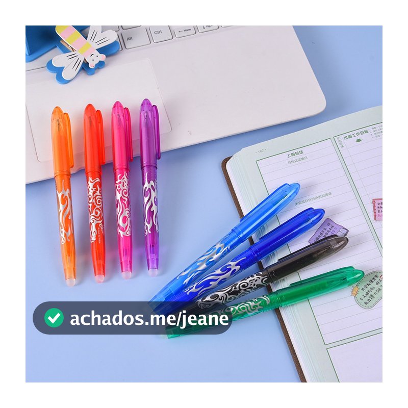 8 Cores Caneta de eliminação de cor de fricção e fácil de esfregar caneta apagável para estudantes