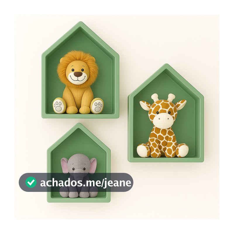 Trio Nicho Casinha Infantil Bebê MDF – Decoração Quarto Maternidade Luxo