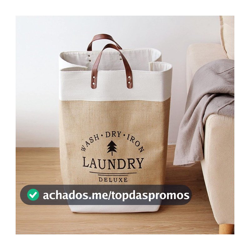 Cesto para Roupa Suja de Tecido Organizador Multiuso Decorativo Dobrável