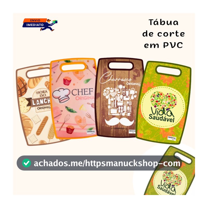 Tábua De Corte Para Legumes Carnes Vegetais Original Line Feita de PVC Resistente Salada Vida Saudável