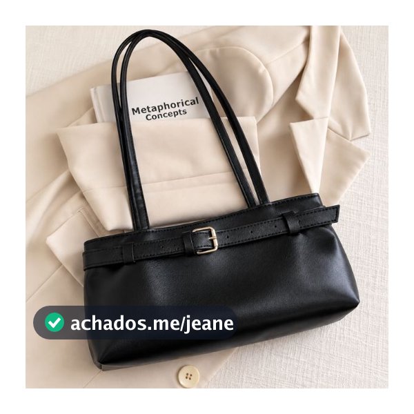 Bolsa Feminina Baguete de Ombro com Cinto Fivela Elegante Minimalista