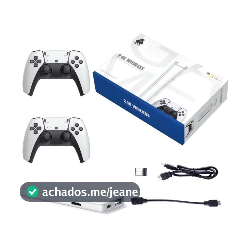 GameStick Retrô M15 PRO 4K 64GB Com 20 Mil Jogos Clássicos 2 Controles Sem Fio HDMI Plug Play Console Retro Gamer