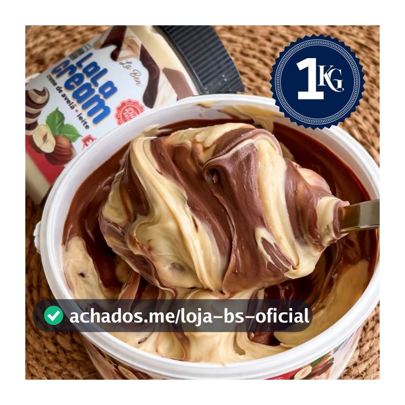 Creme LALA CREAM de Avelã com Cacau e  Chocolate Branco Pote de 1Kg - Doces no pote