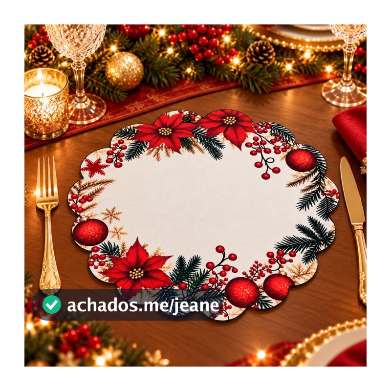Sousplat Natalino Decoração Mesa Posta Natal Supla