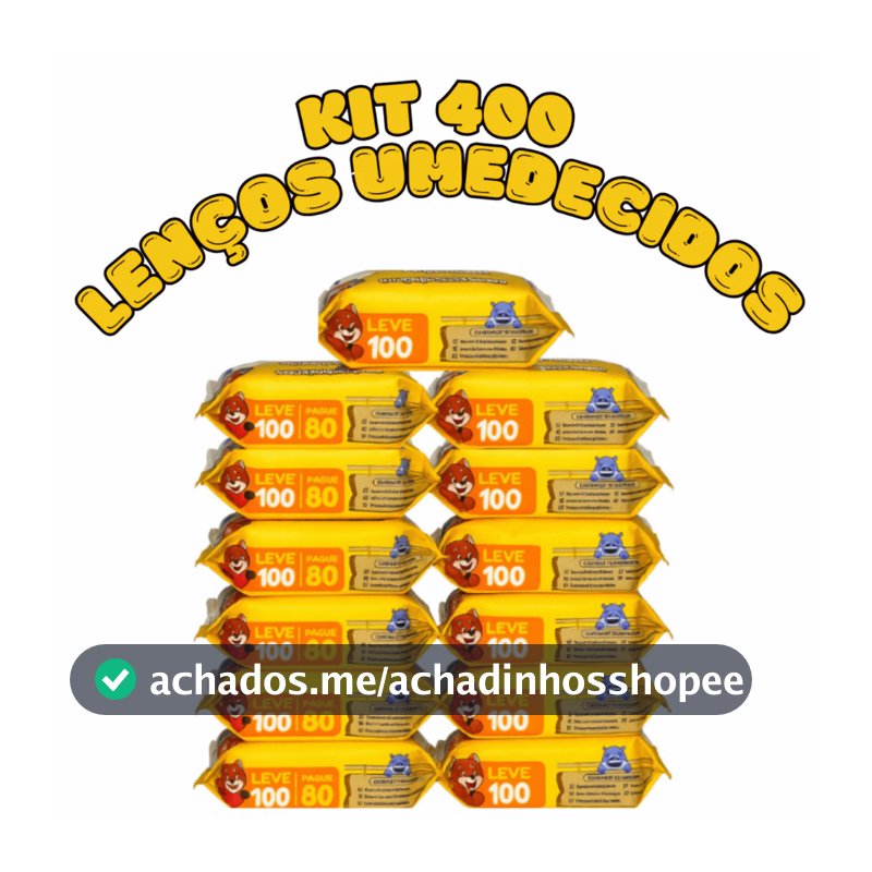 Kit 400 Toalhas Umedecidas Chameguinho Baby Lenço Umedecido para Bebê Higiene Infantil