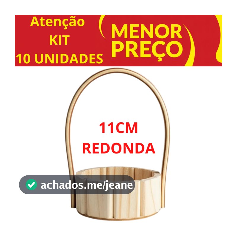 Kit 10 Cesta Mini Redonda 11 Centímetros