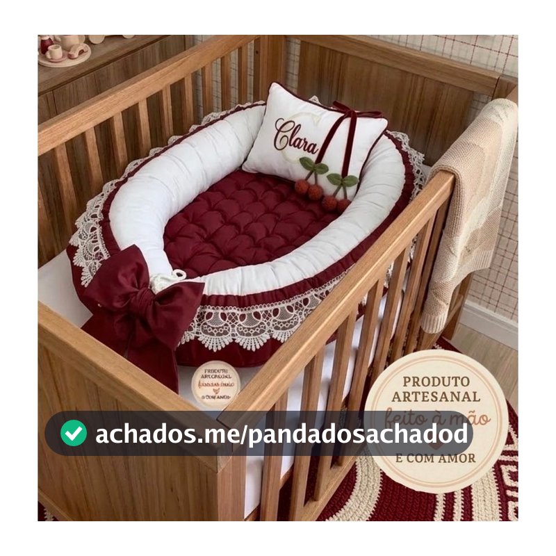 ninho redutor para berço luxo tema cerejinha personalizado com nome