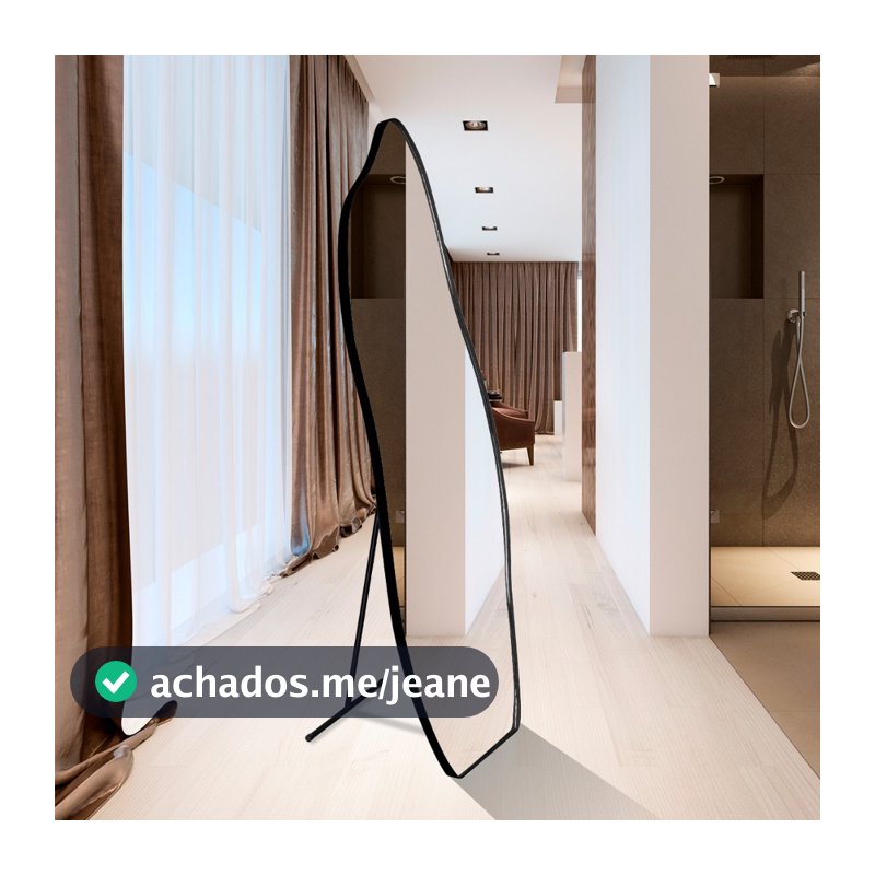 Espelho Corpo Inteiro Orgânico Flame 150x50cm C/ Suporte De Chão