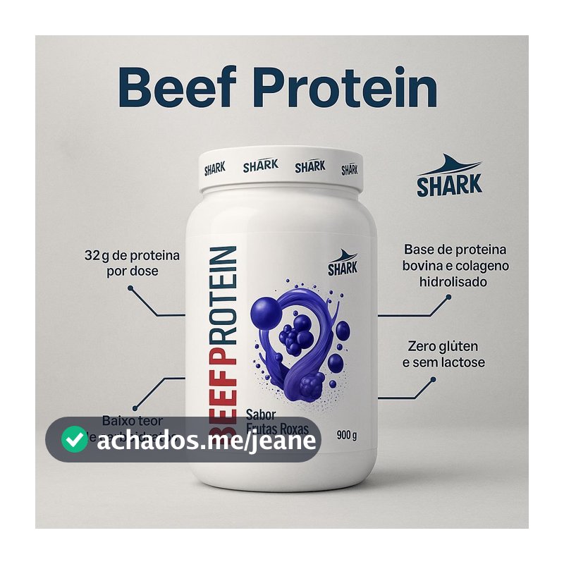 Whey Beef Protein Zero Lactose Shark Pro - Pote 900g