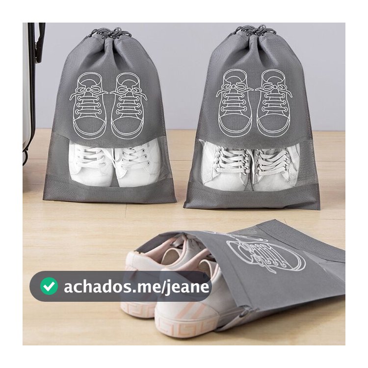 5 Peças Organizadores de Viagem para Sapatos – Sachês Impermeáveis Não Tecido com Cordão