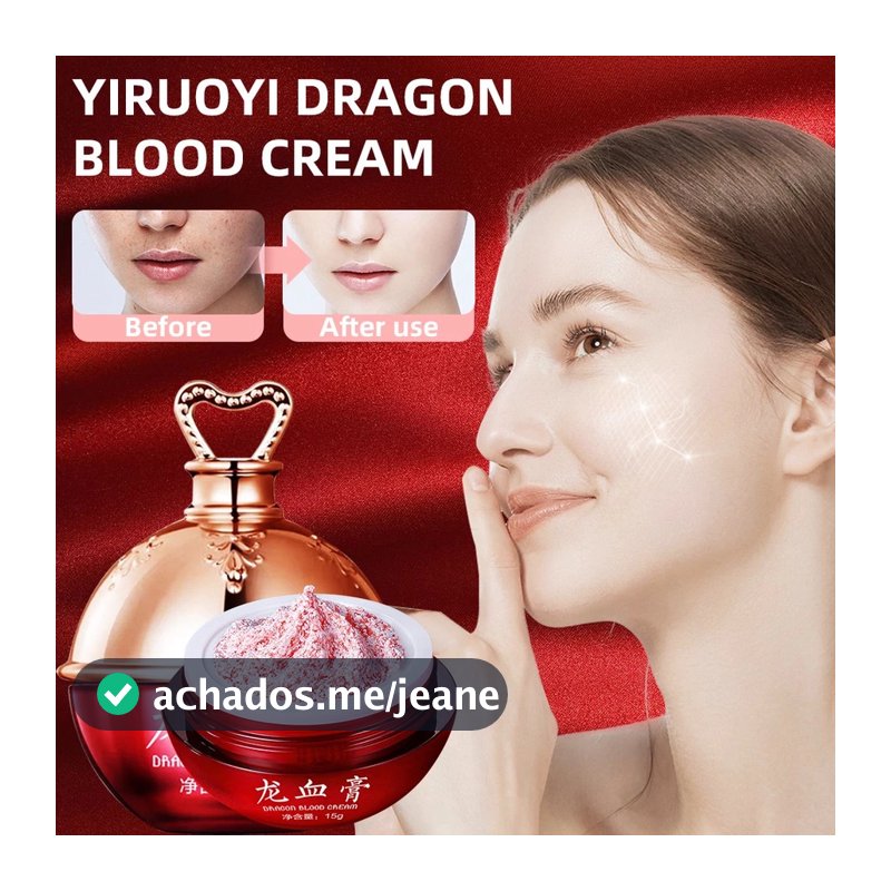 Creme Facial Anti-Envelhecimento com Extrato de Sangue de Dragão - Hidratante, Clareador e Redutor de Rugas - 15g