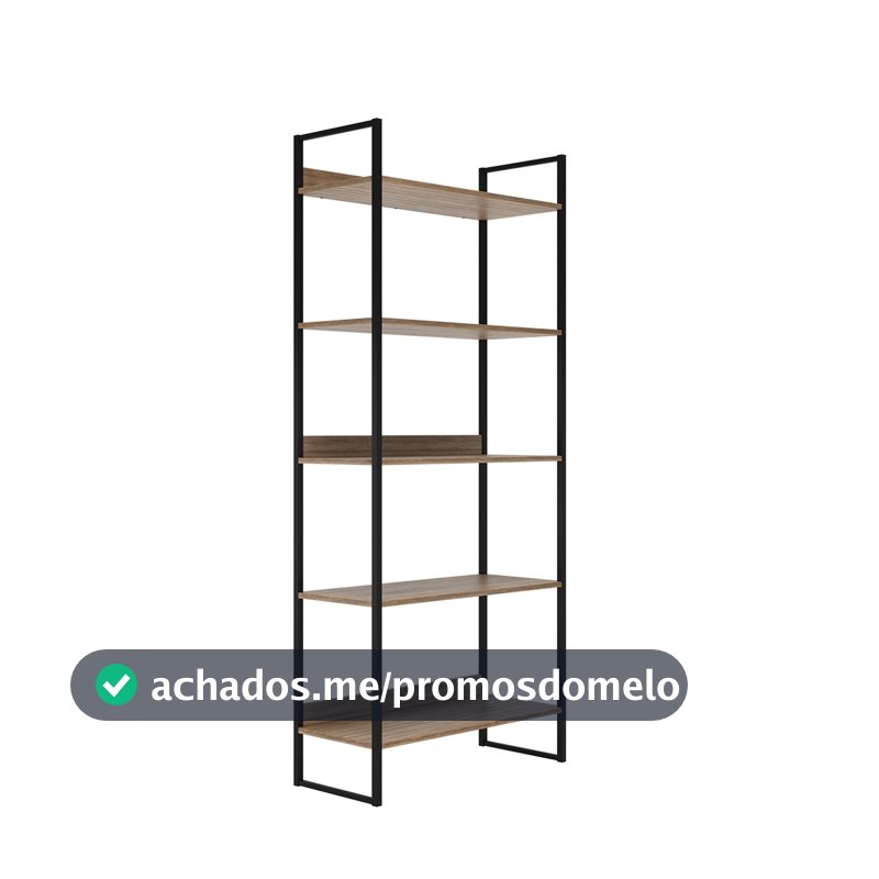 Estante Industrial Decorativa Madeira Laminada e Metal Organizador Multiuso Para Sala Quarto Escritório Home Office