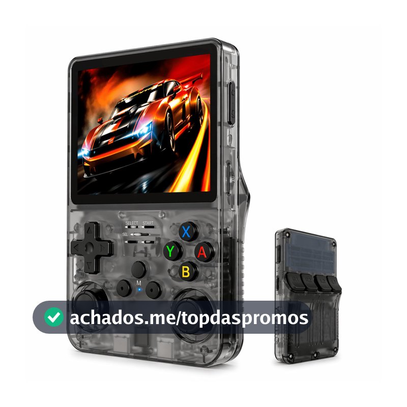 Console Portátil R36S + de 15.000 Jogos Vídeo Game 64GB Linux Tela IPS 3.5 Polegadas