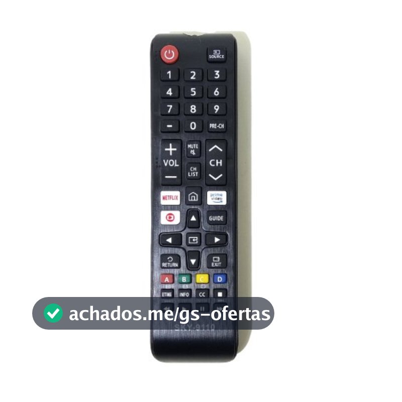 Controle Remoto compativel tv Samsung led lcd 4k com teclas netflix globoplay e Primevideo