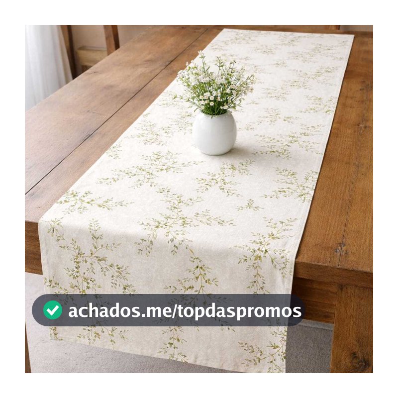 Caminho Trilho de Mesa Algodão – Elegância e Sofisticação para sua Cozinha 1.45m x 0,45cm -Decorção
