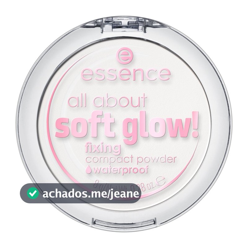 Pó compacto translúcido essence all about soft glow! Á prova d'água