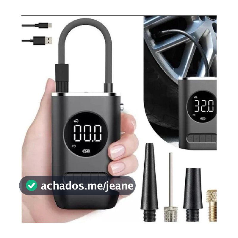 Mini Compressor De Ar Portátil Recarregável Digital USB Calibrador De Pneus Carro Moto Bicicleta Infláveis Automático