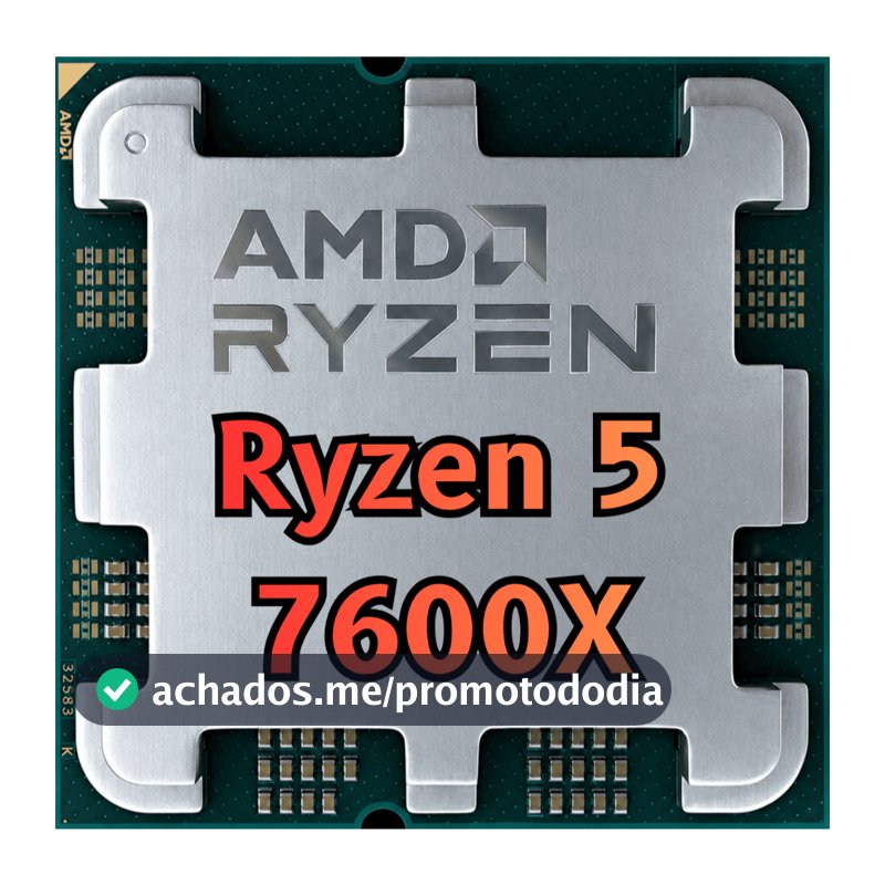Processador AMD Ryzen 5 7600X, 4.7GHz (5.3GHz Max Turbo), Cache 38MB, 6 Núcleos, 12 Threads, AM5, Com Vídeo Integrado