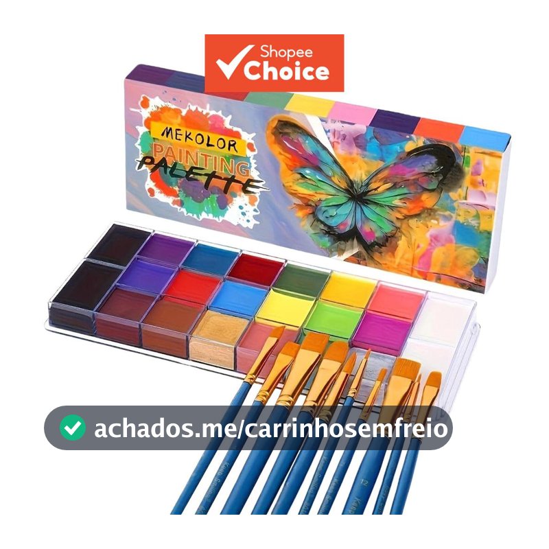22 Cores Tinta a Óleo para Rosto e Corpo, Kit Profissional de Pintura Corporal para Maquiagem de Halloween, Cosplay,