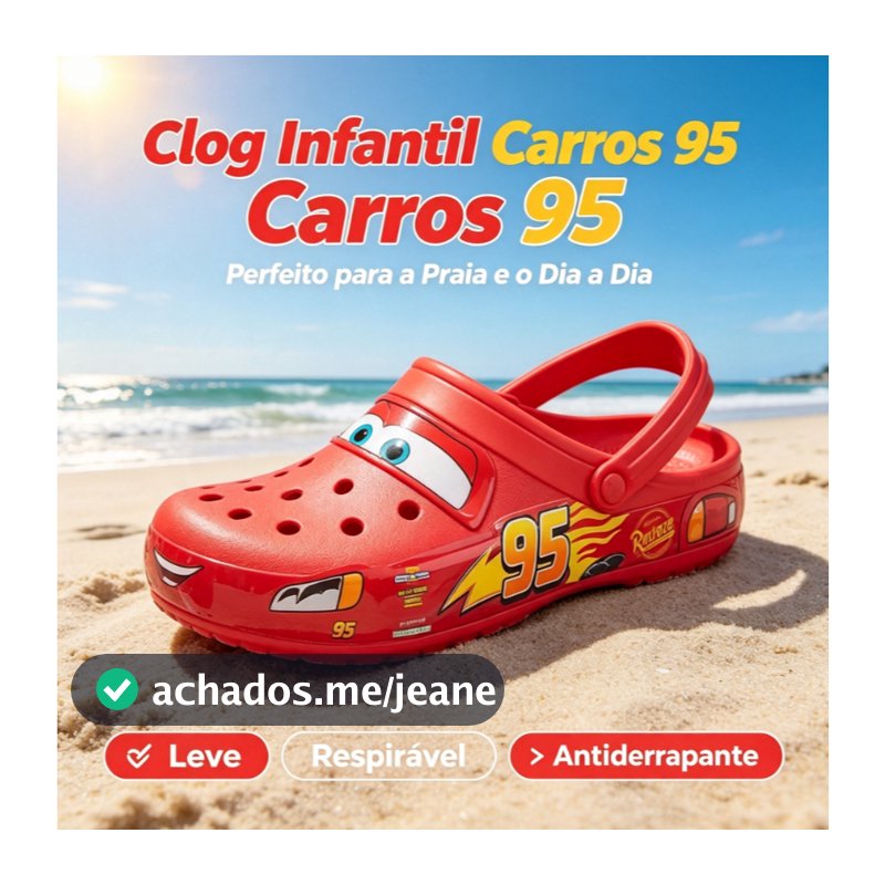 COD Sandálias Masculinas Vermelhas McQueen Chinelos Unissex