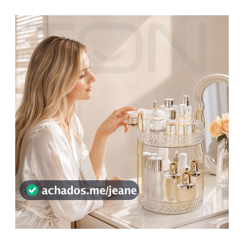 Organizador de Maquiagem Giratório – Suporte Multiuso 2/3 Andares p/ Cosméticos e Perfumes