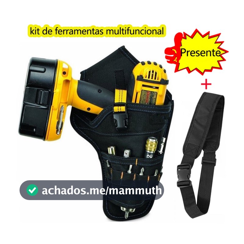 Cinto De Ferramentas Coldre Para Parafusadeira Chaves Alicate Para Eletricista Gesseiro Parafusadeira Furadeira Bolsa