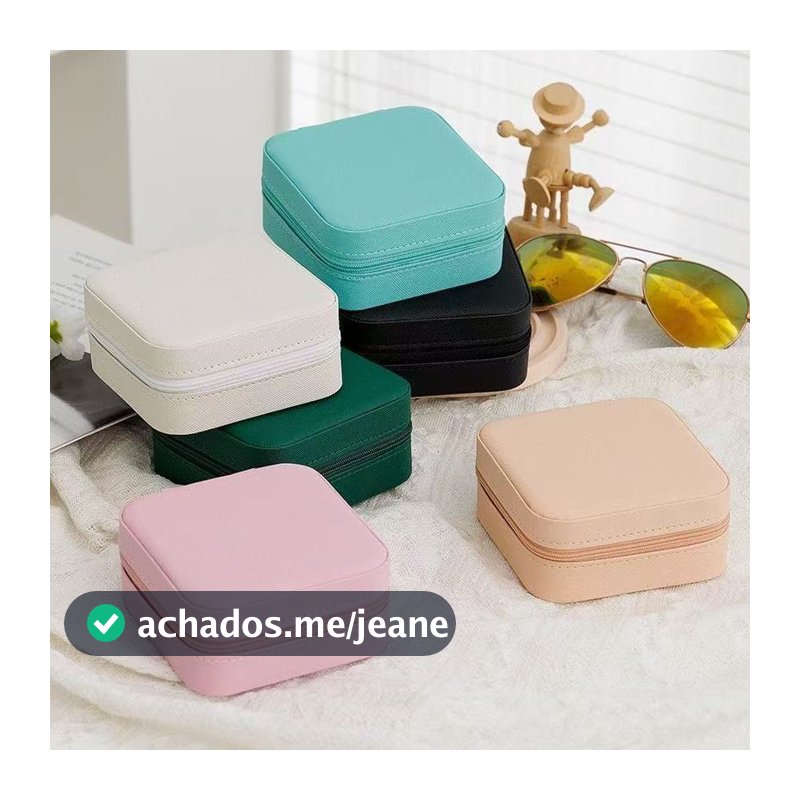 Kit 6 Porta Joias Portátil de Bolsa com Divisões para Brincos Colares e Pulseiras