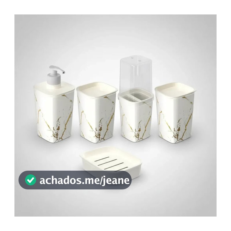 Kit 5 Peças Banheiro Lavabo Conjunto Acessórios Pia Organização Luxo Modelos Diversos Saboneteira