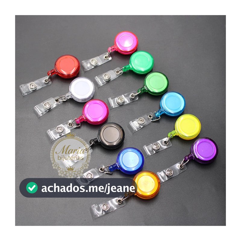 10 un Porta Crachá Retrátil Roller Clip